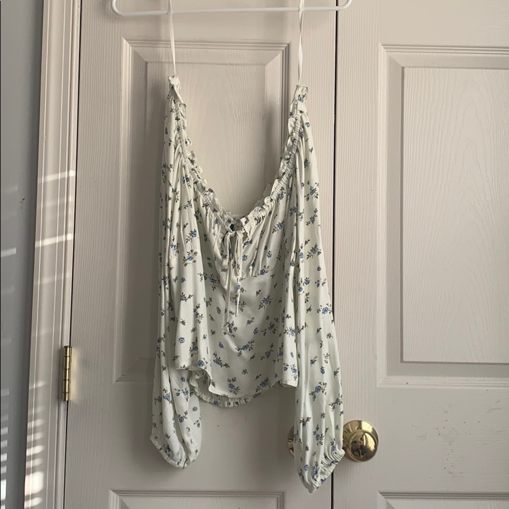 White off the shoulder shirt